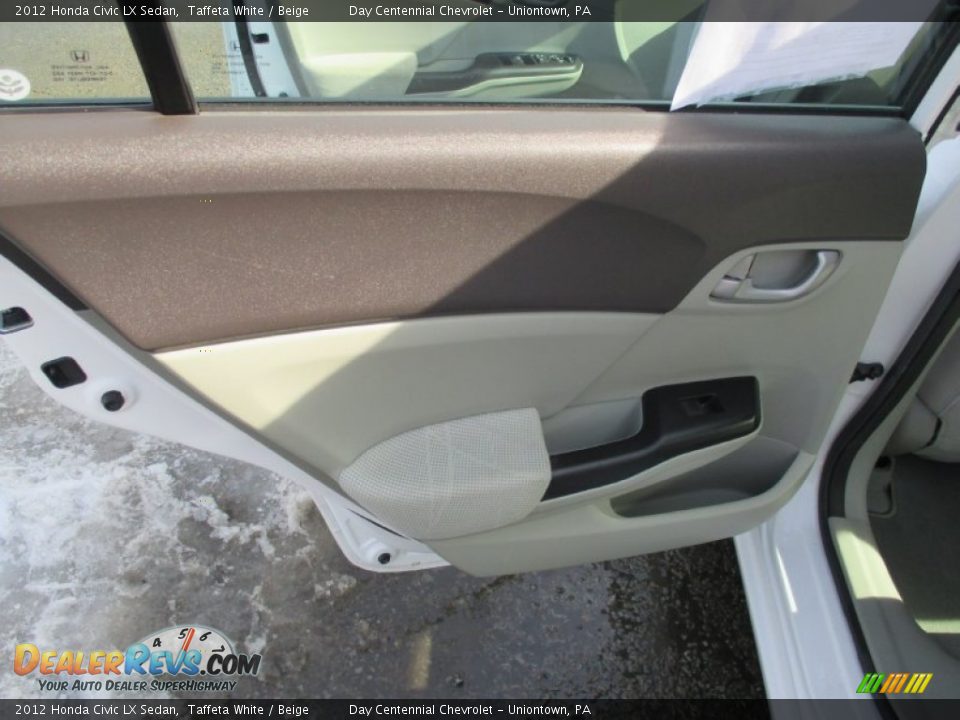 2012 Honda Civic LX Sedan Taffeta White / Beige Photo #20