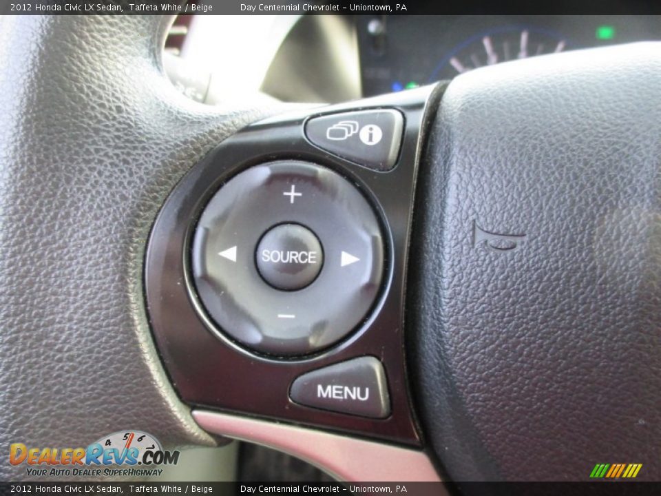 2012 Honda Civic LX Sedan Taffeta White / Beige Photo #34