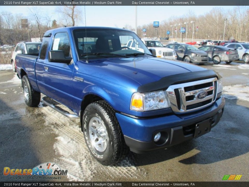 2010 Ford Ranger XLT SuperCab 4x4 Vista Blue Metallic / Medium Dark Flint Photo #12