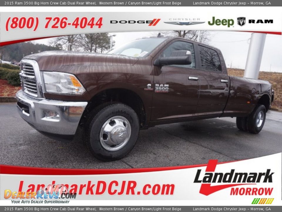 2015 Ram 3500 Big Horn Crew Cab Dual Rear Wheel Western Brown / Canyon Brown/Light Frost Beige Photo #1