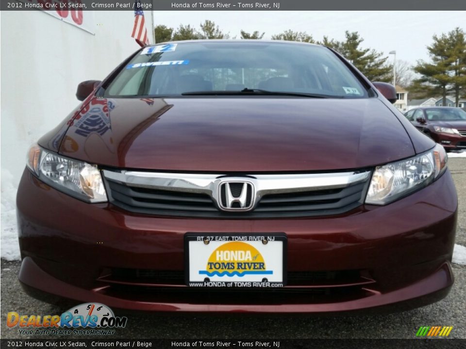 2012 Honda Civic LX Sedan Crimson Pearl / Beige Photo #2