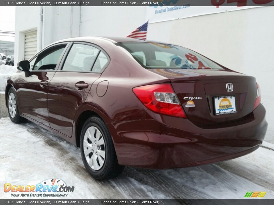2012 Honda Civic LX Sedan Crimson Pearl / Beige Photo #4