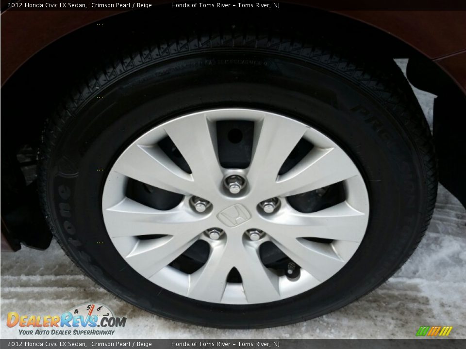 2012 Honda Civic LX Sedan Crimson Pearl / Beige Photo #9