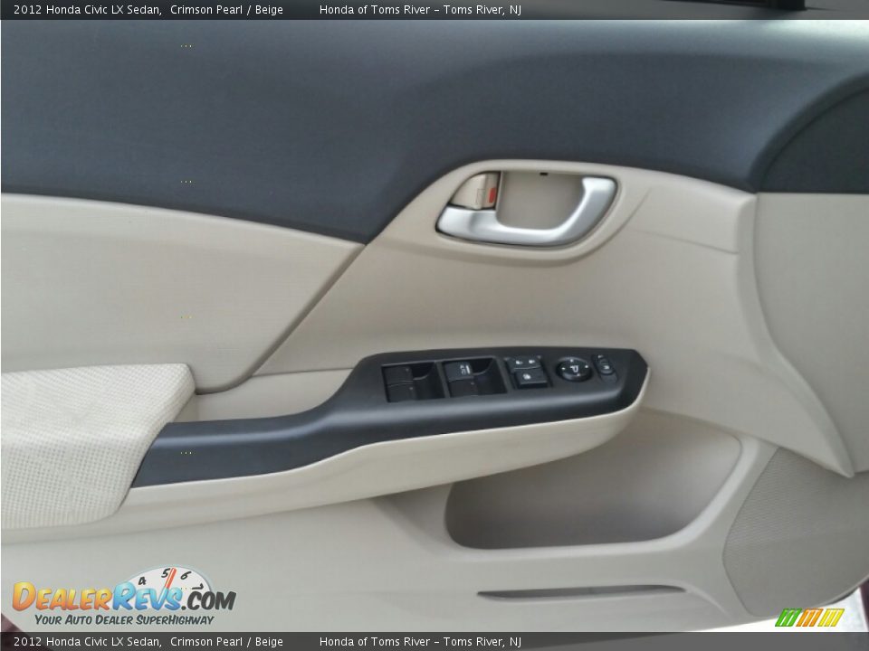 2012 Honda Civic LX Sedan Crimson Pearl / Beige Photo #12