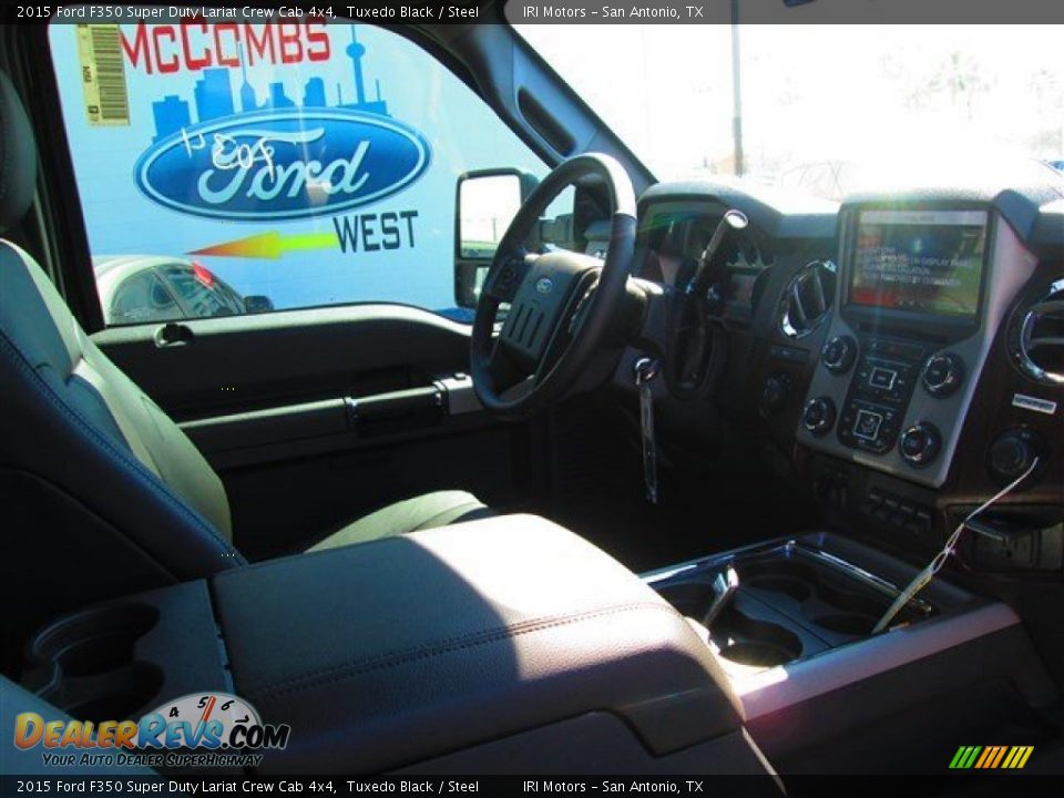 2015 Ford F350 Super Duty Lariat Crew Cab 4x4 Tuxedo Black / Steel Photo #28
