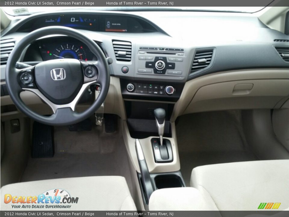 2012 Honda Civic LX Sedan Crimson Pearl / Beige Photo #14