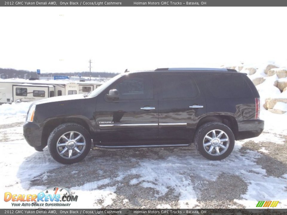 2012 GMC Yukon Denali AWD Onyx Black / Cocoa/Light Cashmere Photo #3