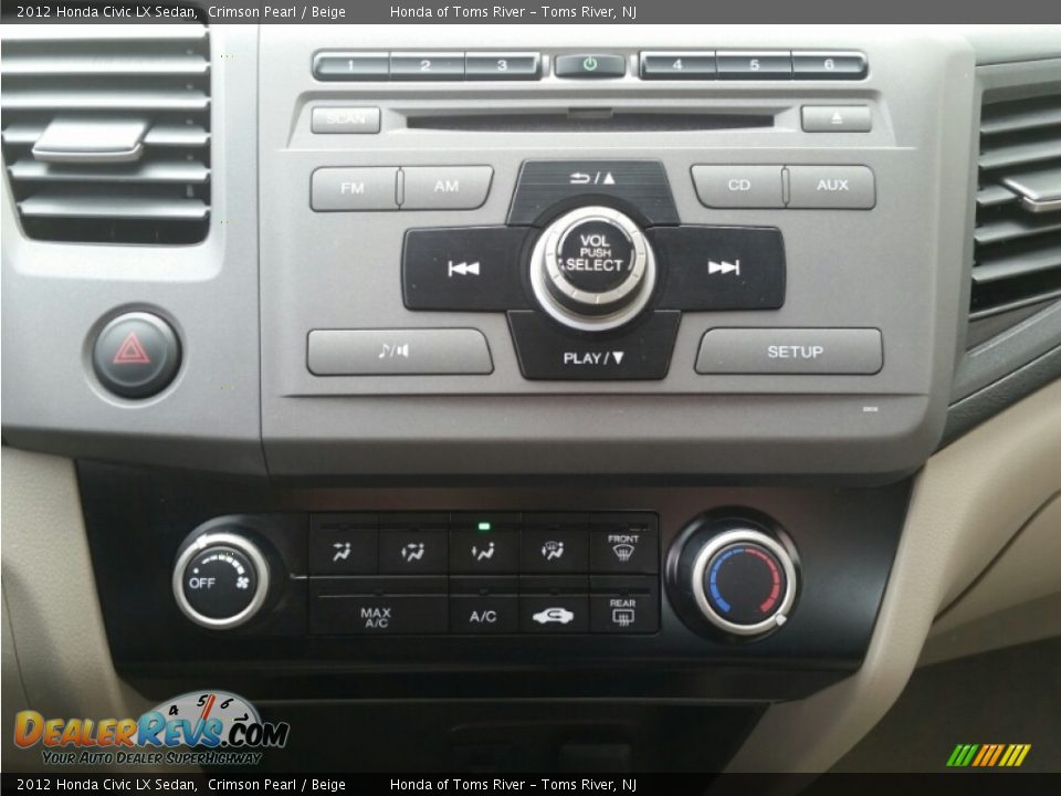 2012 Honda Civic LX Sedan Crimson Pearl / Beige Photo #15