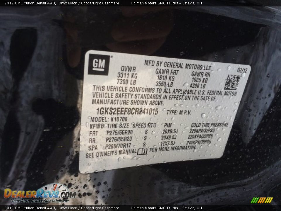 2012 GMC Yukon Denali AWD Onyx Black / Cocoa/Light Cashmere Photo #4