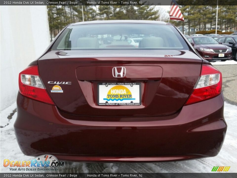 2012 Honda Civic LX Sedan Crimson Pearl / Beige Photo #19