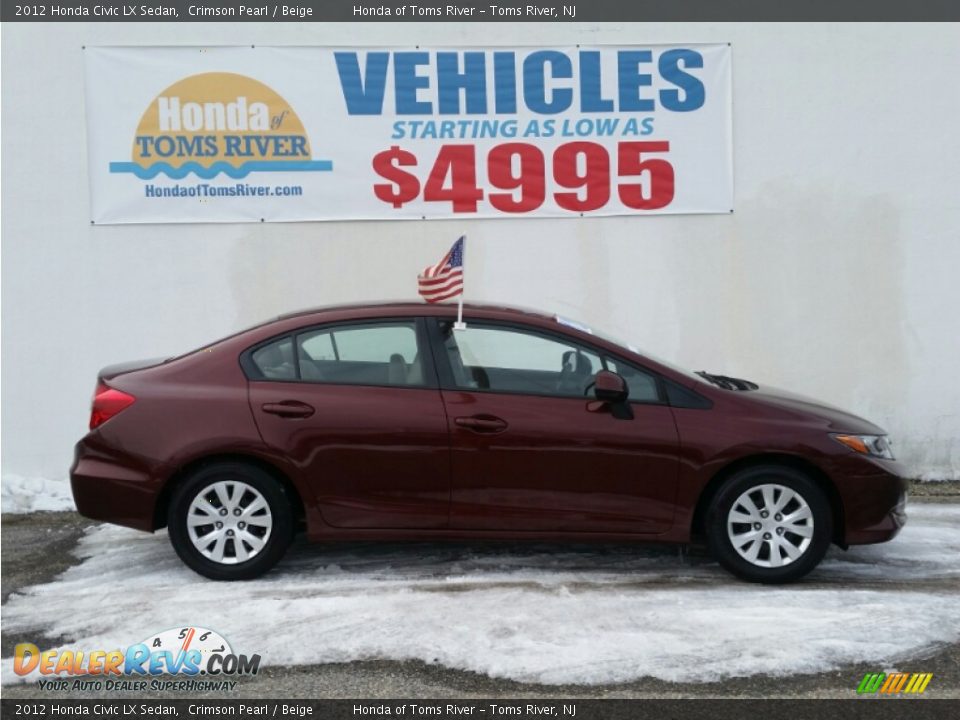 2012 Honda Civic LX Sedan Crimson Pearl / Beige Photo #21