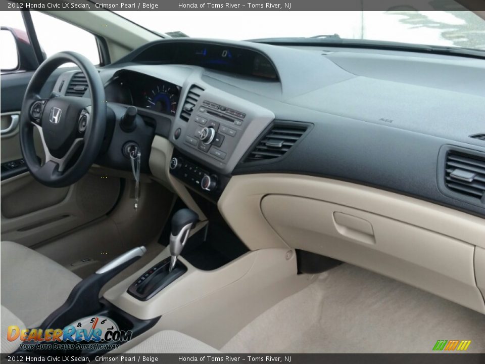 2012 Honda Civic LX Sedan Crimson Pearl / Beige Photo #25