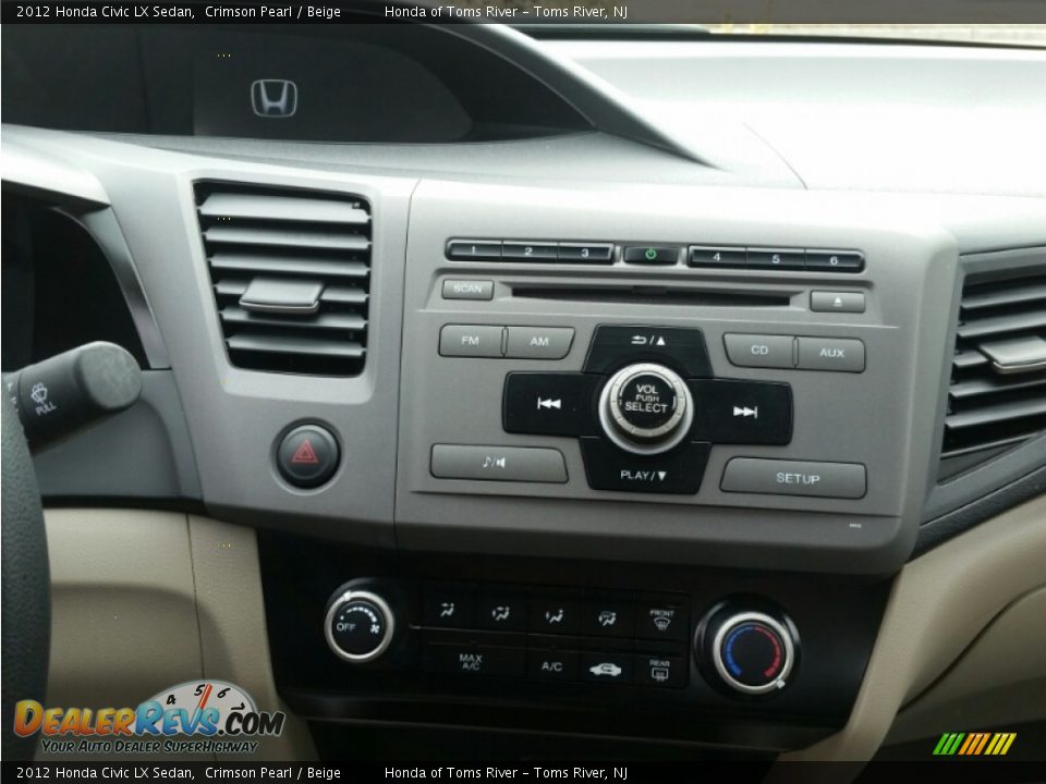 2012 Honda Civic LX Sedan Crimson Pearl / Beige Photo #28