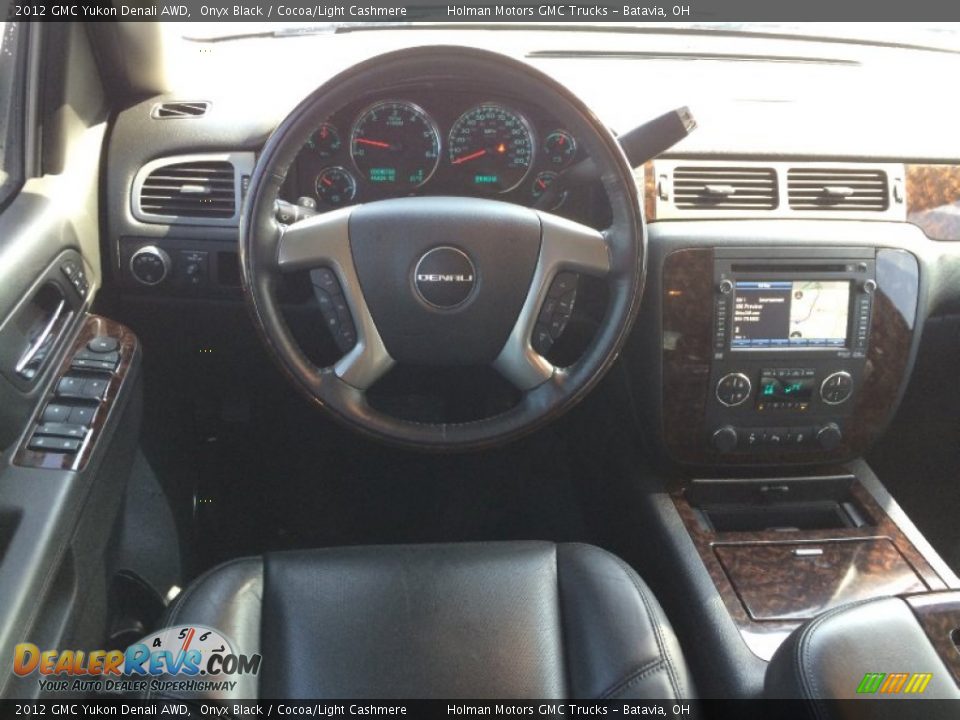 2012 GMC Yukon Denali AWD Onyx Black / Cocoa/Light Cashmere Photo #22