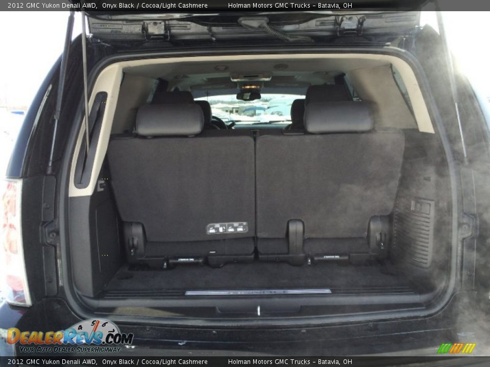 2012 GMC Yukon Denali AWD Onyx Black / Cocoa/Light Cashmere Photo #28