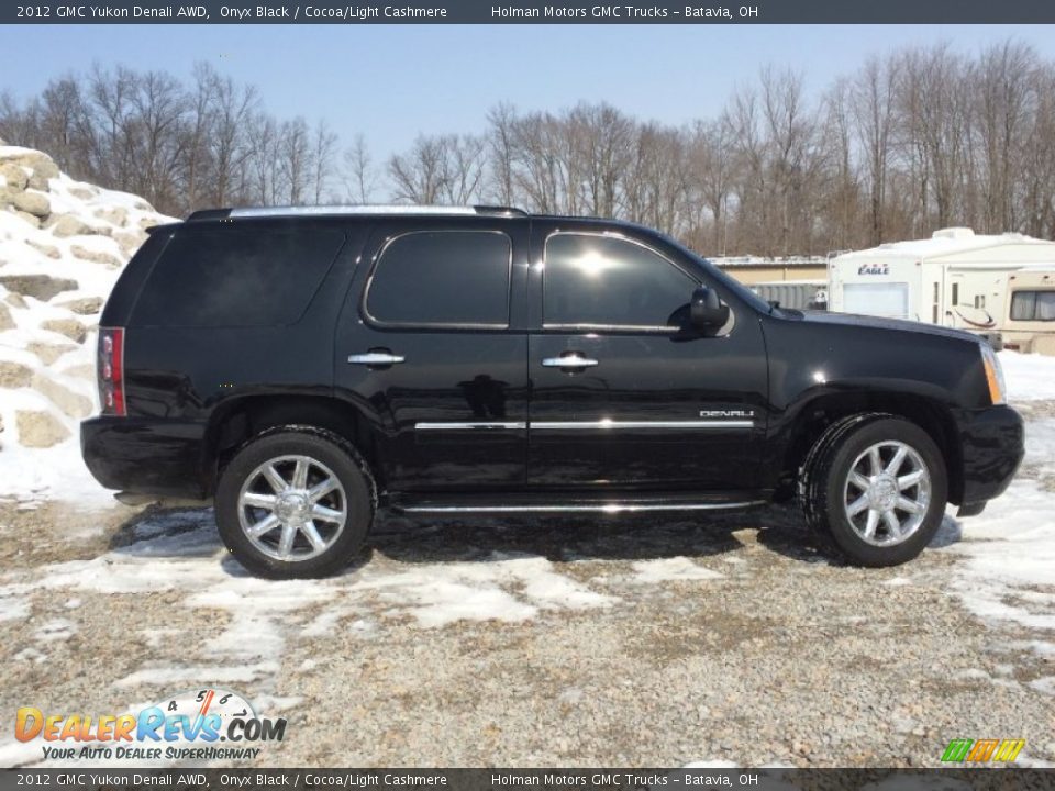 2012 GMC Yukon Denali AWD Onyx Black / Cocoa/Light Cashmere Photo #34