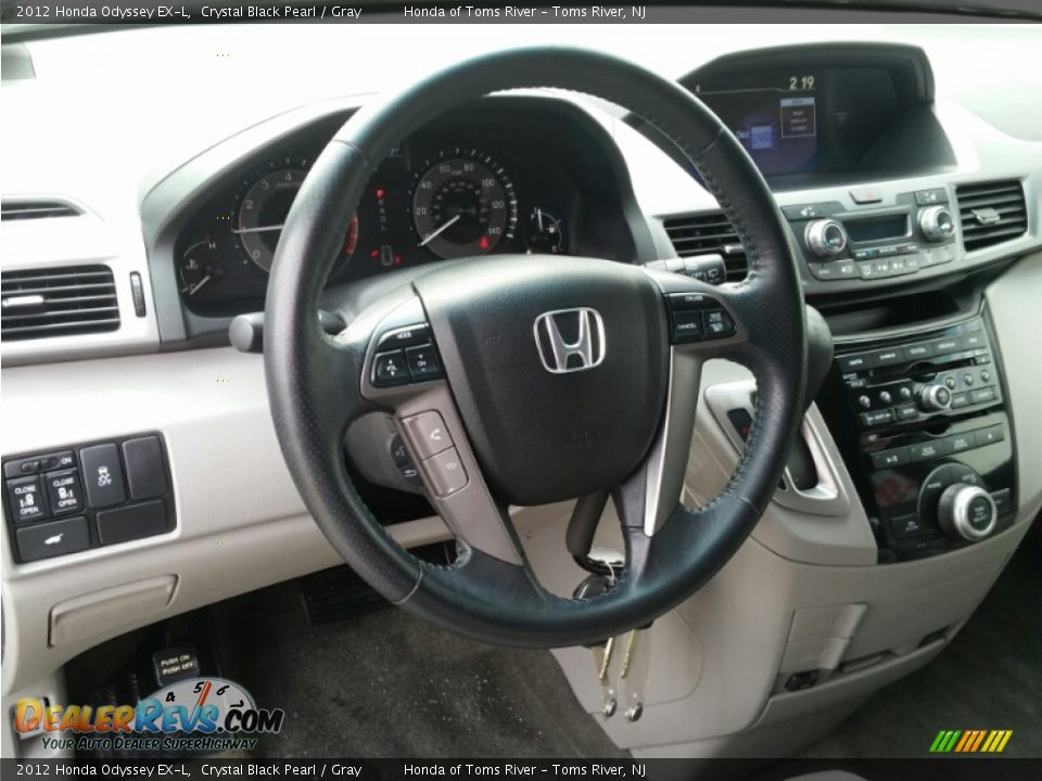 2012 Honda Odyssey EX-L Crystal Black Pearl / Gray Photo #13