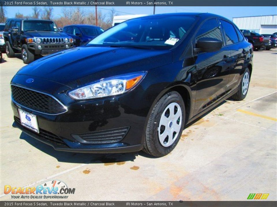 2015 Ford Focus S Sedan Tuxedo Black Metallic / Charcoal Black Photo #5