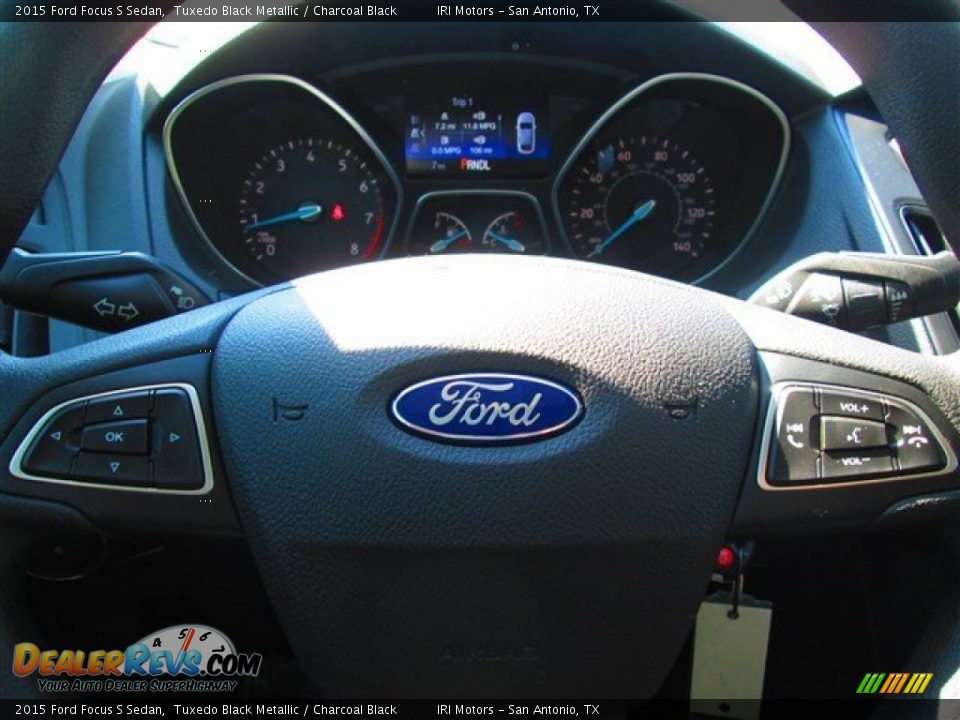 2015 Ford Focus S Sedan Tuxedo Black Metallic / Charcoal Black Photo #29
