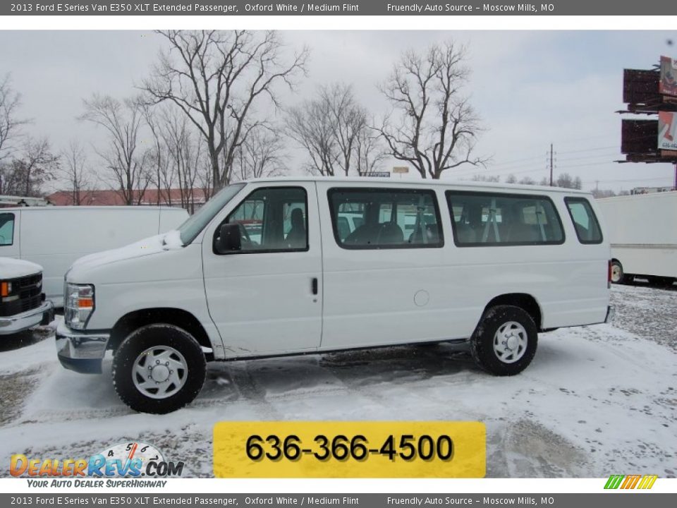 2013 Ford E Series Van E350 XLT Extended Passenger Oxford White / Medium Flint Photo #2