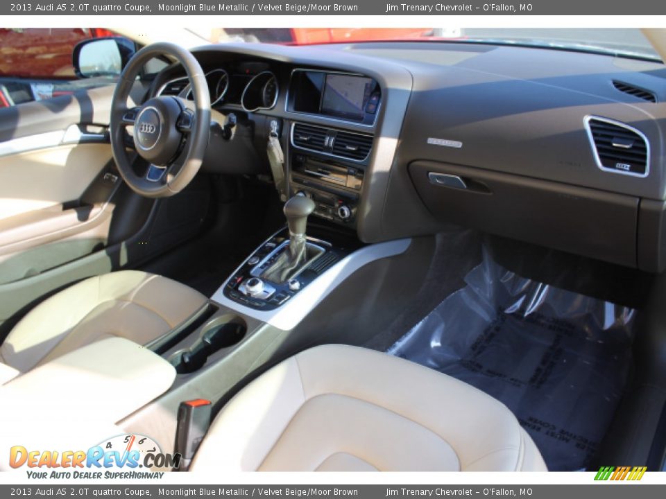 2013 Audi A5 2.0T quattro Coupe Moonlight Blue Metallic / Velvet Beige/Moor Brown Photo #9