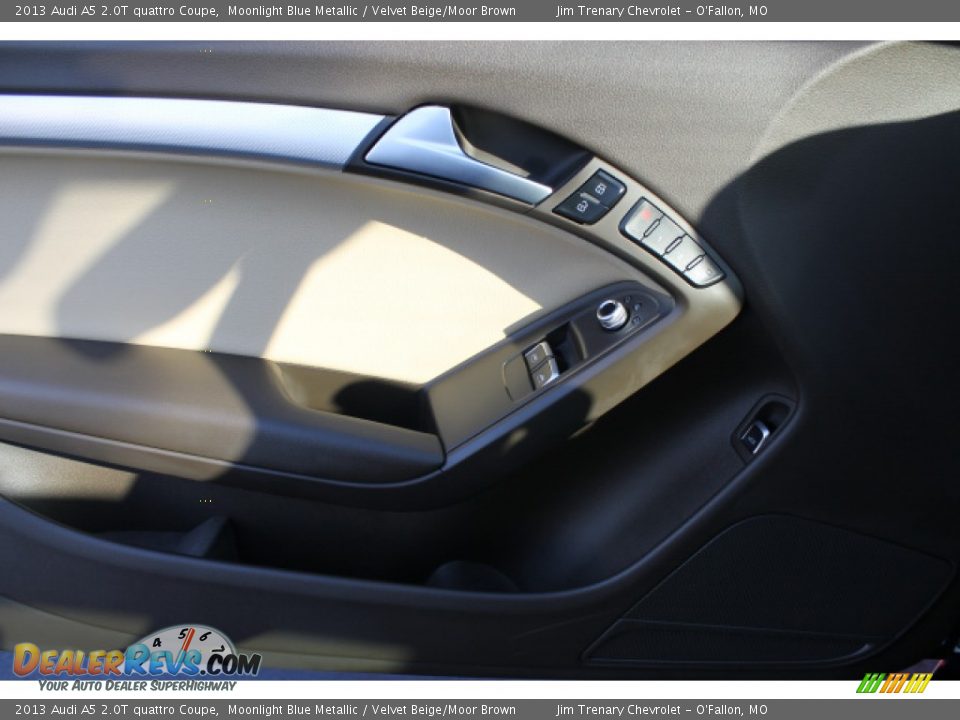 2013 Audi A5 2.0T quattro Coupe Moonlight Blue Metallic / Velvet Beige/Moor Brown Photo #14