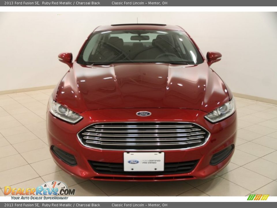 2013 Ford Fusion SE Ruby Red Metallic / Charcoal Black Photo #2