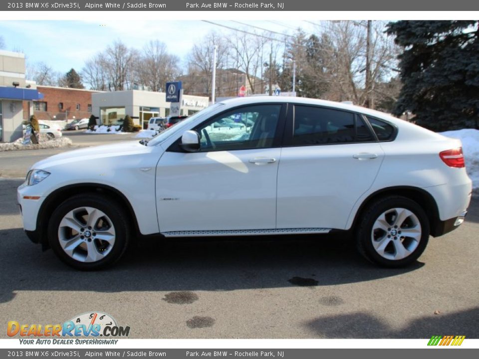 2013 BMW X6 xDrive35i Alpine White / Saddle Brown Photo #5