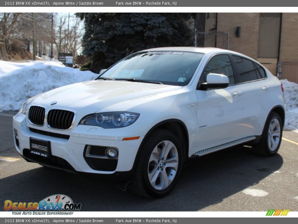 2013 BMW X6 xDrive35i Alpine White / Saddle Brown Photo #6