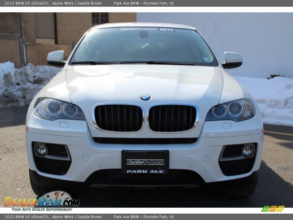 2013 BMW X6 xDrive35i Alpine White / Saddle Brown Photo #7