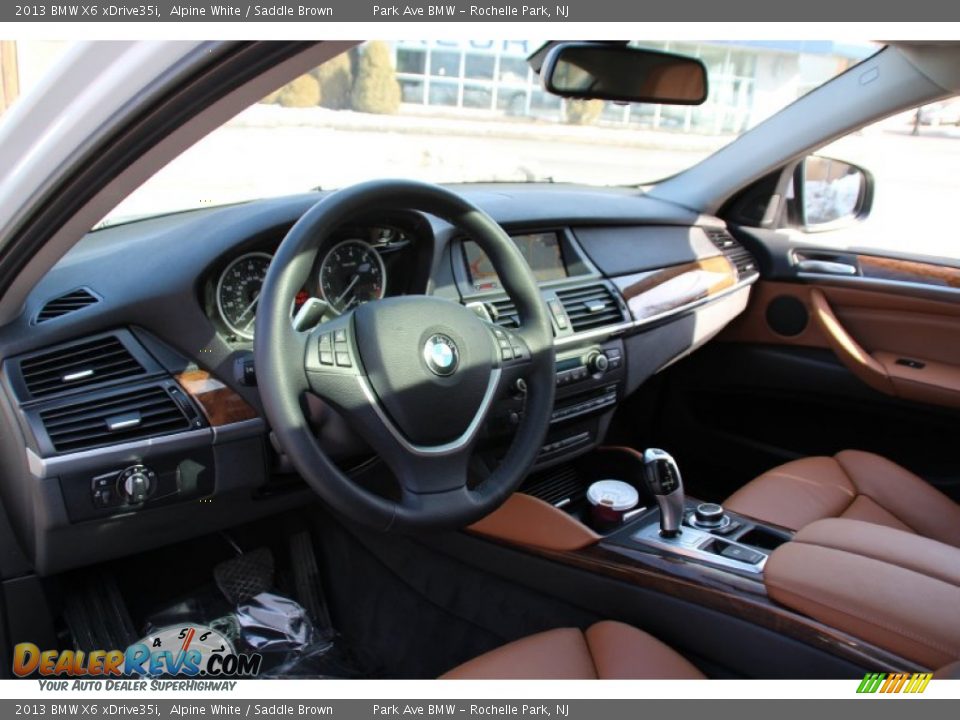2013 BMW X6 xDrive35i Alpine White / Saddle Brown Photo #10