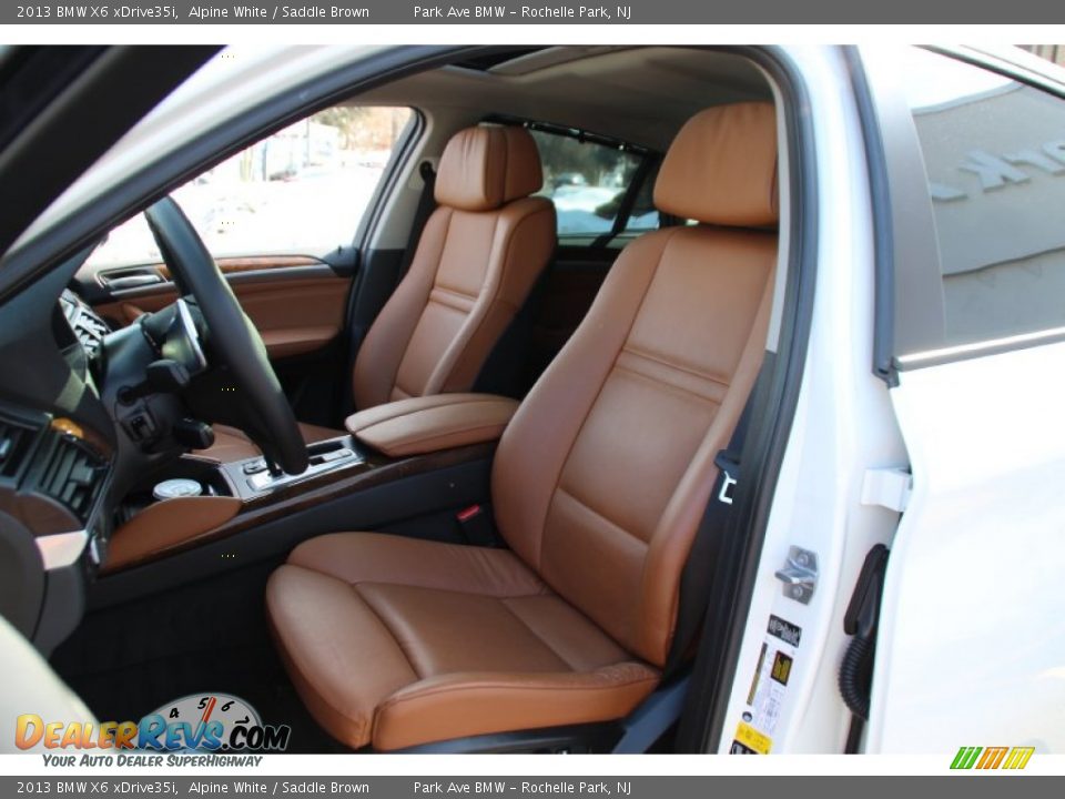 2013 BMW X6 xDrive35i Alpine White / Saddle Brown Photo #13