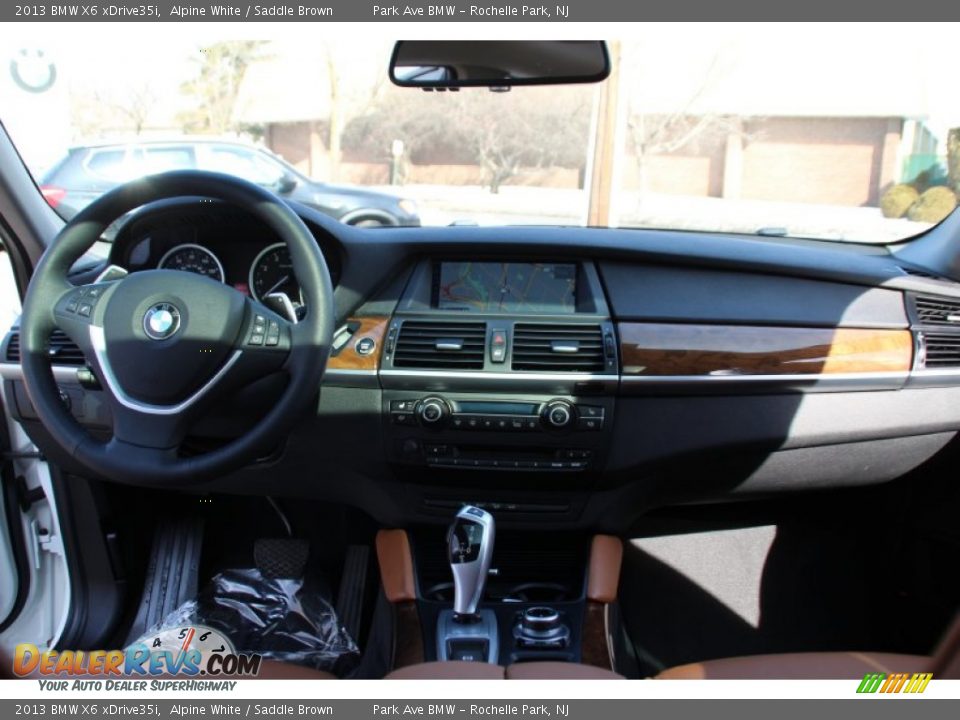 2013 BMW X6 xDrive35i Alpine White / Saddle Brown Photo #15