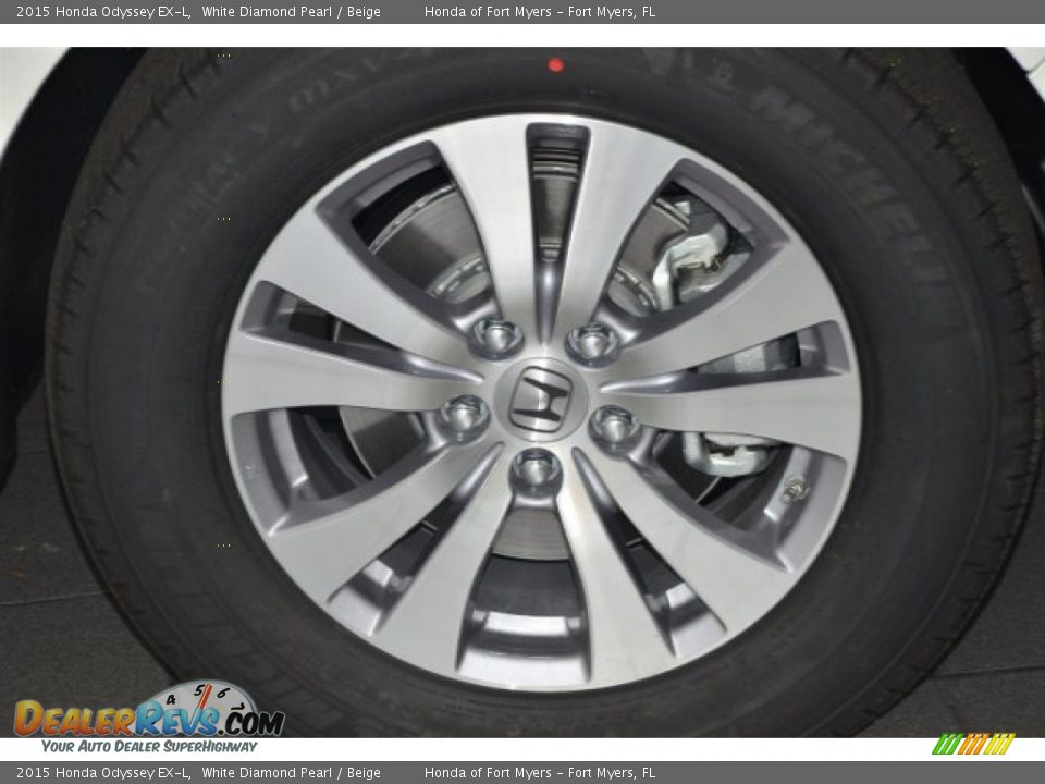 2015 Honda Odyssey EX-L White Diamond Pearl / Beige Photo #3