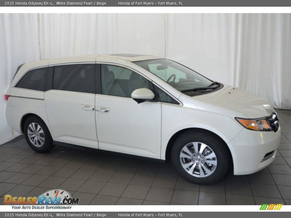2015 Honda Odyssey EX-L White Diamond Pearl / Beige Photo #4