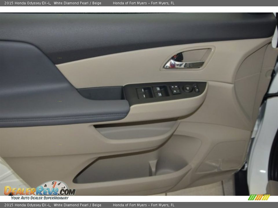 2015 Honda Odyssey EX-L White Diamond Pearl / Beige Photo #7