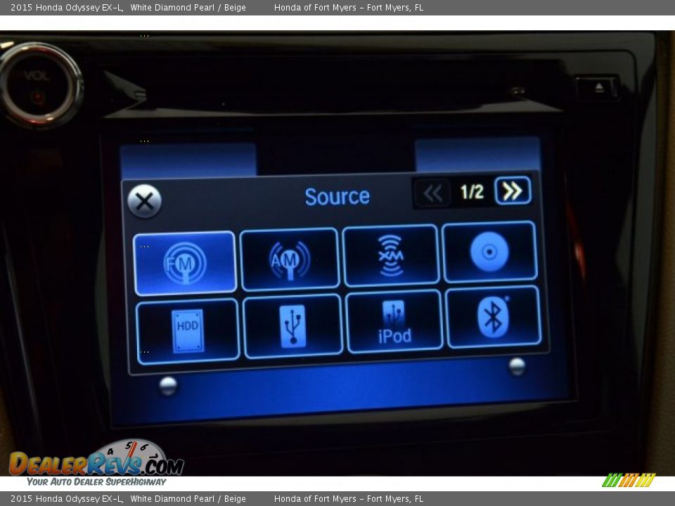 2015 Honda Odyssey EX-L White Diamond Pearl / Beige Photo #14