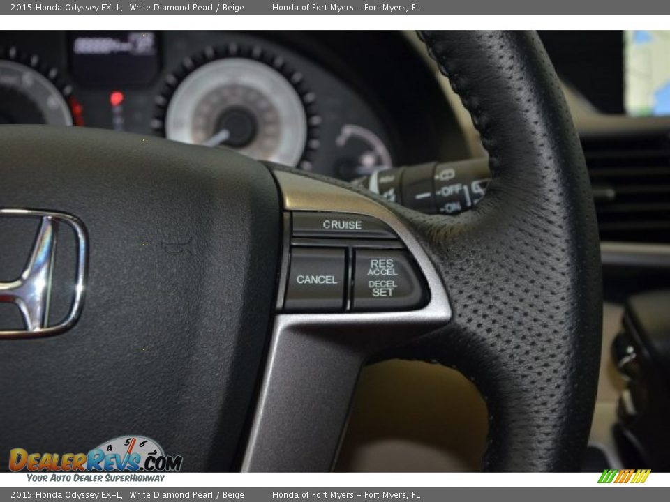 2015 Honda Odyssey EX-L White Diamond Pearl / Beige Photo #16