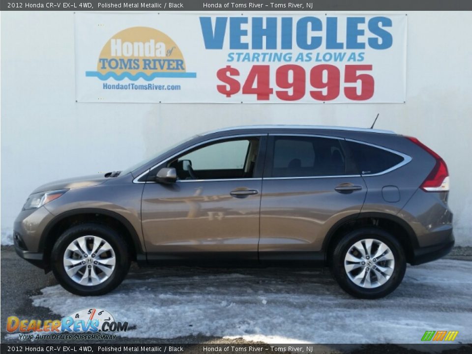 2012 Honda CR-V EX-L 4WD Polished Metal Metallic / Black Photo #3