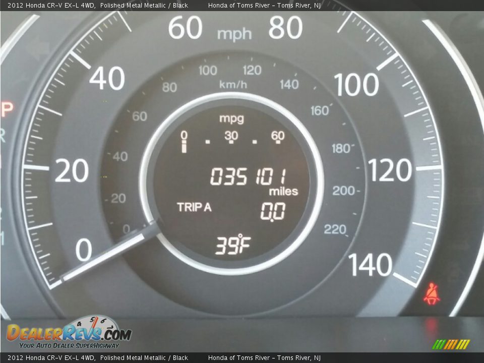 2012 Honda CR-V EX-L 4WD Polished Metal Metallic / Black Photo #12