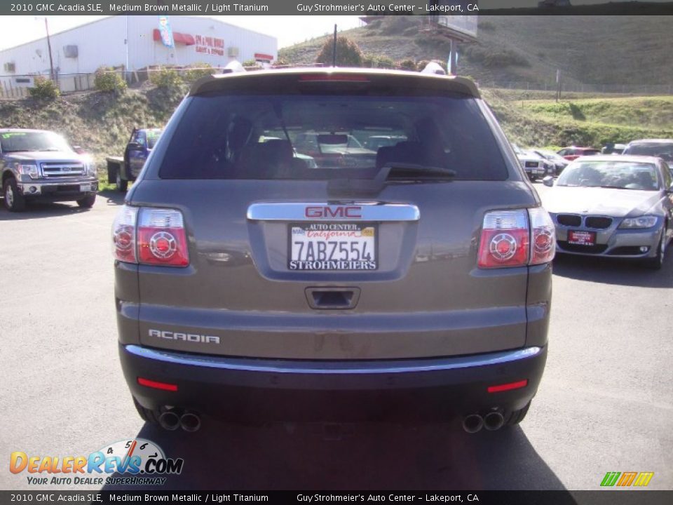 2010 GMC Acadia SLE Medium Brown Metallic / Light Titanium Photo #6