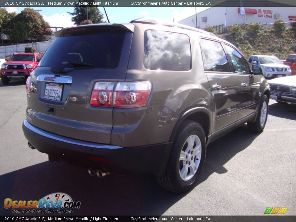 2010 GMC Acadia SLE Medium Brown Metallic / Light Titanium Photo #7