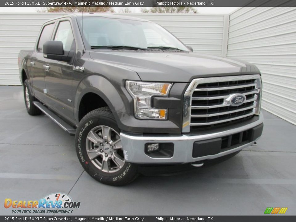 2015 Ford F150 XLT SuperCrew 4x4 Magnetic Metallic / Medium Earth Gray Photo #1