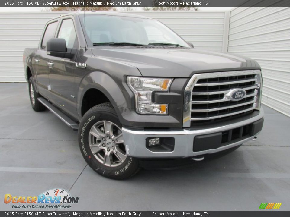 2015 Ford F150 XLT SuperCrew 4x4 Magnetic Metallic / Medium Earth Gray Photo #2