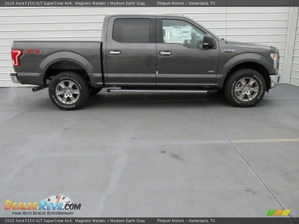 2015 Ford F150 XLT SuperCrew 4x4 Magnetic Metallic / Medium Earth Gray Photo #3