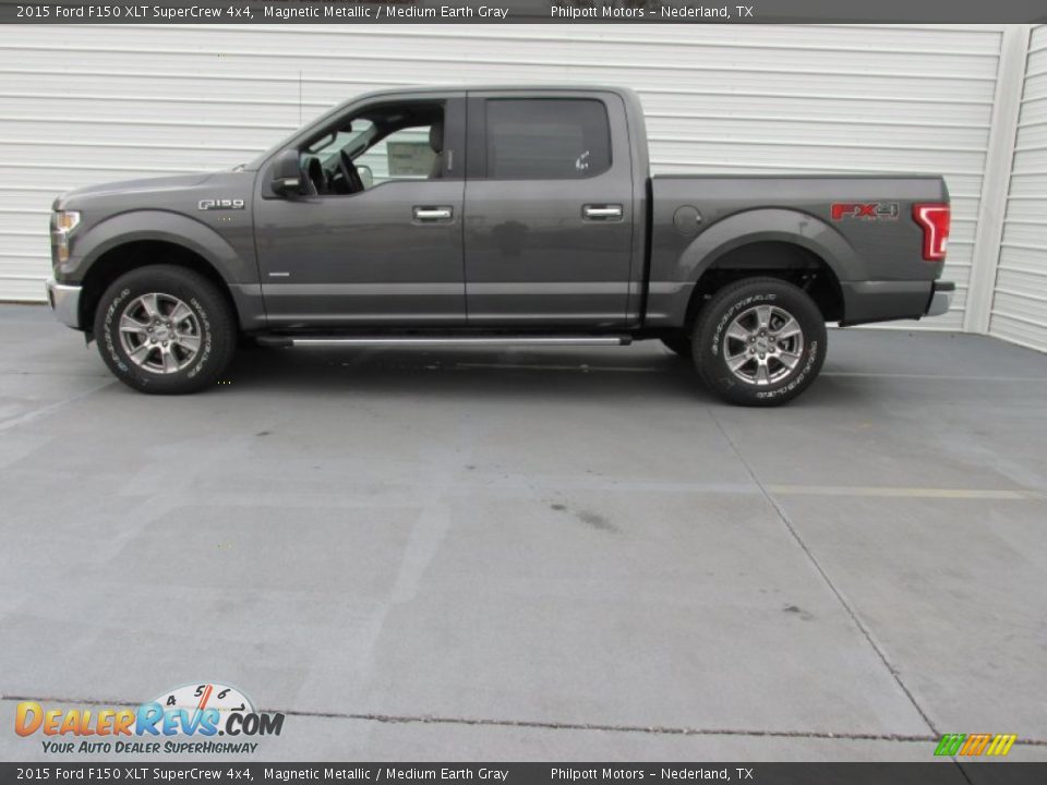 2015 Ford F150 XLT SuperCrew 4x4 Magnetic Metallic / Medium Earth Gray Photo #6