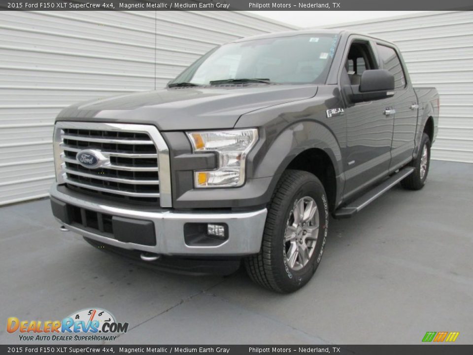 2015 Ford F150 XLT SuperCrew 4x4 Magnetic Metallic / Medium Earth Gray Photo #7