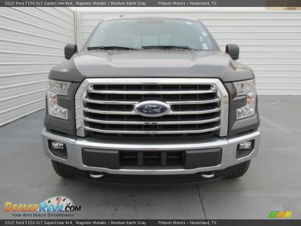 2015 Ford F150 XLT SuperCrew 4x4 Magnetic Metallic / Medium Earth Gray Photo #8