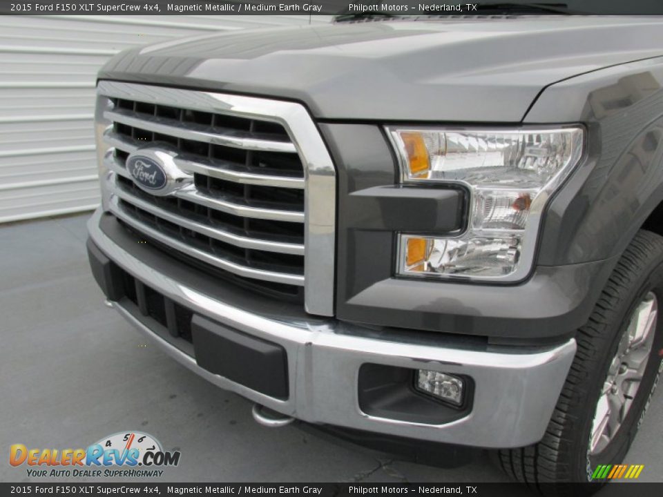2015 Ford F150 XLT SuperCrew 4x4 Magnetic Metallic / Medium Earth Gray Photo #10