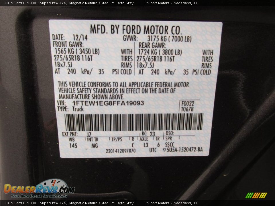 2015 Ford F150 XLT SuperCrew 4x4 Magnetic Metallic / Medium Earth Gray Photo #35